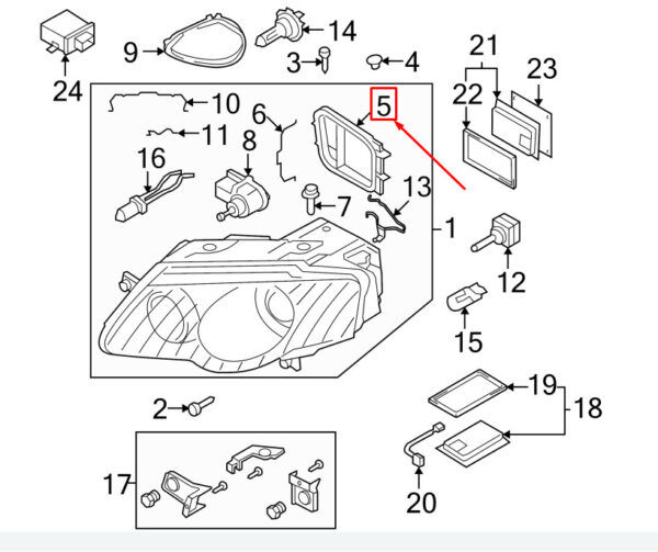 3C0941607G - VW PASSAT B6 front left dipped-beam bulb dust protection 3C0941607G original