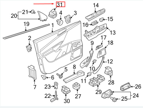 3C0962126BREH - NEW VW PASSAT B6 3C FRONT RIGHT DOOR LOCK SWITCH 3C0962126BREH ORIGINAL