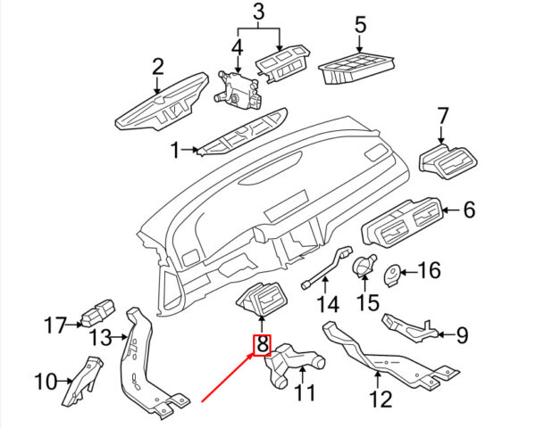 3C1819701F1QB - NEW VW PASSAT B6 3C FRONT LEFT DASHBOARD AIR VENT 3C1819701F1QB ORIGINAL