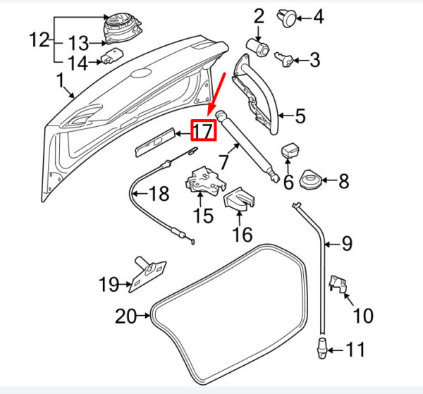 3C5827691E9B9 - NEW VW PASSAT B6 3C REAR INNER EMERGENCY RELEASE HANDLE 3C5827691E9B9 ORIGINAL
