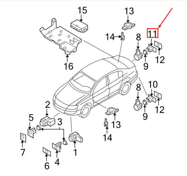 3C5919491N - NEW VW PASSAT B6 3C REAR INNER PARKING SENSOR BRACKET 3C5919491N ORIGINAL