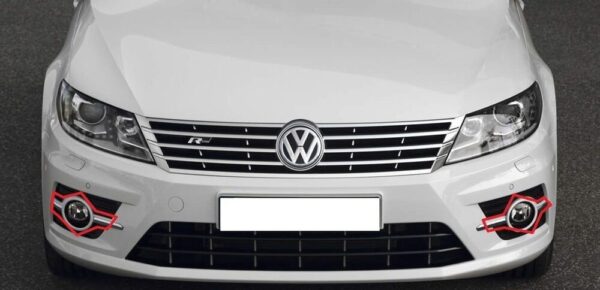 3C8853211A - New Genuine VW CC 12-16 R-Line Bumper Lower Fog Light Trim Set Pair L+R OEM