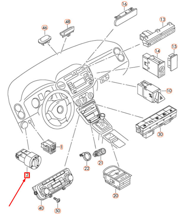 3C8941431ACXSH - NEW VW TIGUAN 5N MK1 HEADLIGHT SWITCH CONTROL UNIT 3C8941431ACXSH ORIGINAL