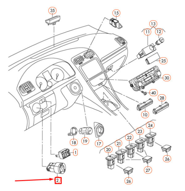 3C8941431DXSH - NEW VOLKSWAGEN GOLF 5K MK6 HEADLIGHT SWITCH CONTROL UNIT 3C8941431DXSH ORIGINAL