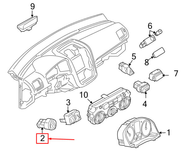 3C8941431FXSH - NEW VW GOLF VI 5K MK6 HEADLIGHT SWITCH 3C8941431FXSH ORIGINAL