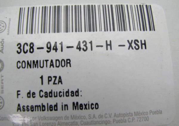 3C8941431HXSH - NEW VOLKSWAGEN AMAROK HEADLIGHT SWITCH 3C8941431HXSH ORIGINAL