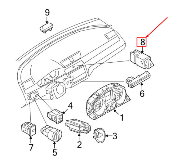 3C8953509 - NEW VW CC 35 HAZARD WARNING SWITCH 3C8953509 ORIGINAL