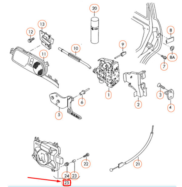 3D0837059B - NEW VOLKSWAGEN PHAETON GP2 FRONT DOOR LOCK DRIVE UNIT 3D0837059B ORIGINAL