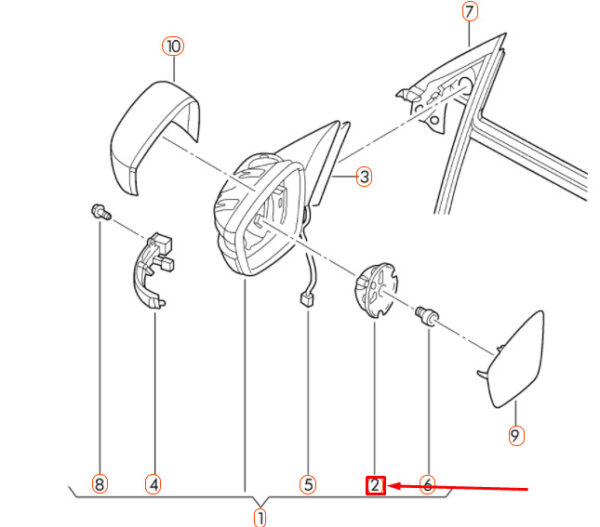 3D0959578B - NEW VW BEETLE A5 FRONT RIGHT MIRROR ADJUSTING UNIT WITH MOTOR 3D0959578B