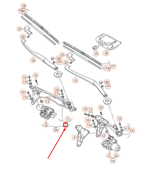3D1955602A - NEW VW PHAETON GP2 RIGHT WINDSHIELD WIPER LINKS LHD 3D1955602A ORIGINAL