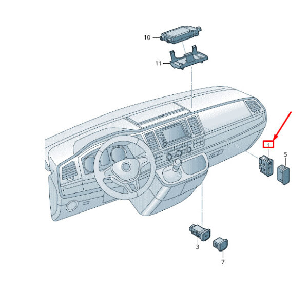 3G0035222C - NEW VW TRANSPORTER VI T6 USB CONNECTOR 3G0035222C