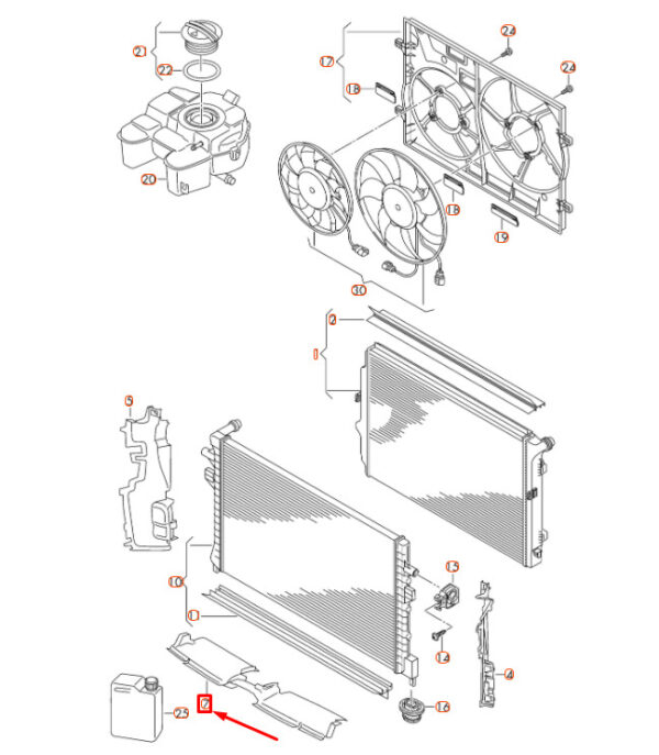3G0121330B - NEW VOLKSWAGEN PASSAT B8 COOLER AIR GUIDE 3G0121330B ORIGINAL
