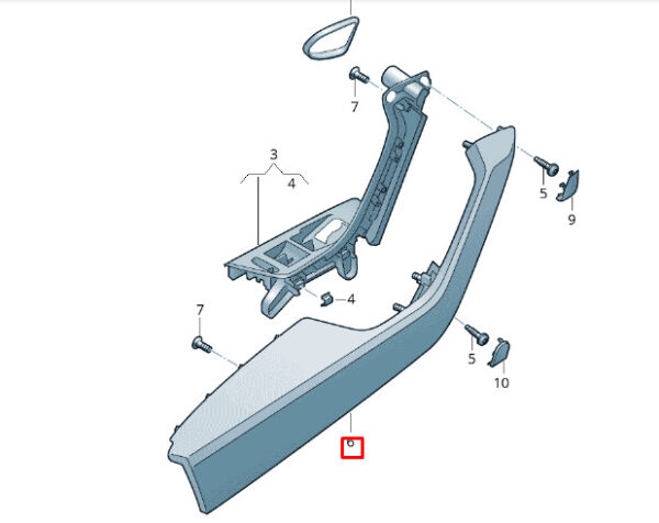 3G0867166ARY1 - NEW VW PASSAT B8 FRONT RIGHT DOOR PANEL CARD ARMREST 3G0867166ARY1 ORIGINAL