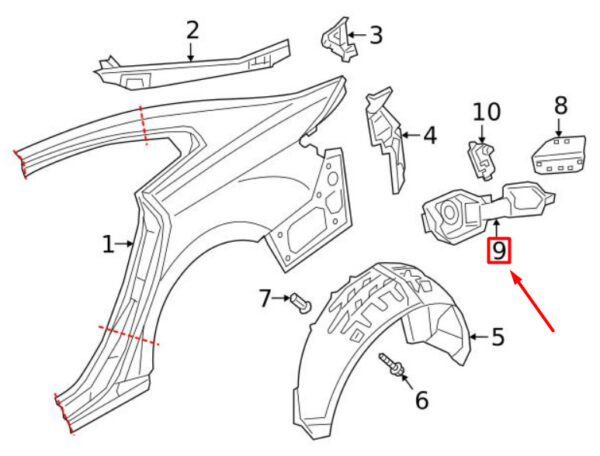 3G8809857F - NEW VOLKSWAGEN ARTEON 3H7 FUEL BAG HOLDER 3G8809857F ORIGINAL
