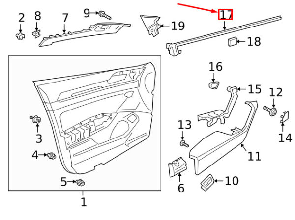 3G8837480F - NEW VOLKSWAGEN ARTEON 3H7 FRONT RIGHT DOOR RUBBER SEAL 3G8837480F