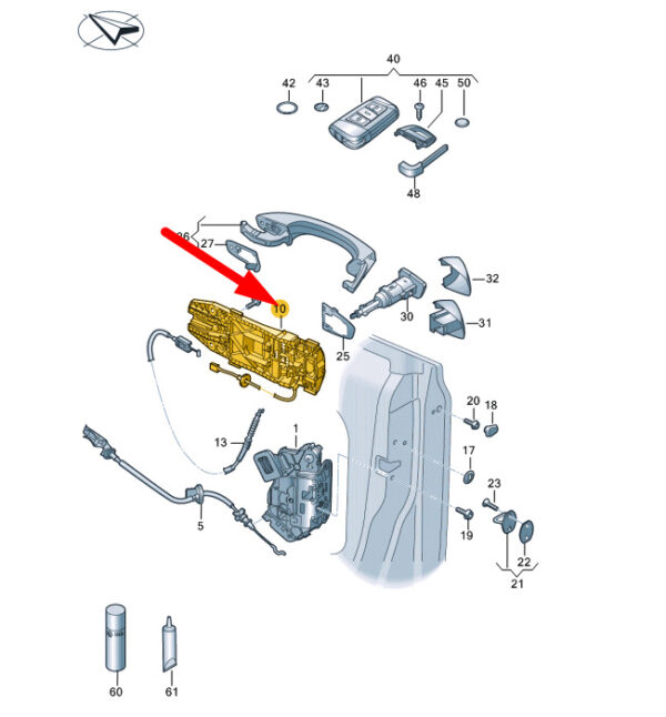 3G8837885G - NEW VW ARTEON 3H7 FRONT LEFT DOOR HANDLE MOUNTING BAR LHD 3G8837885G ORIGINAL