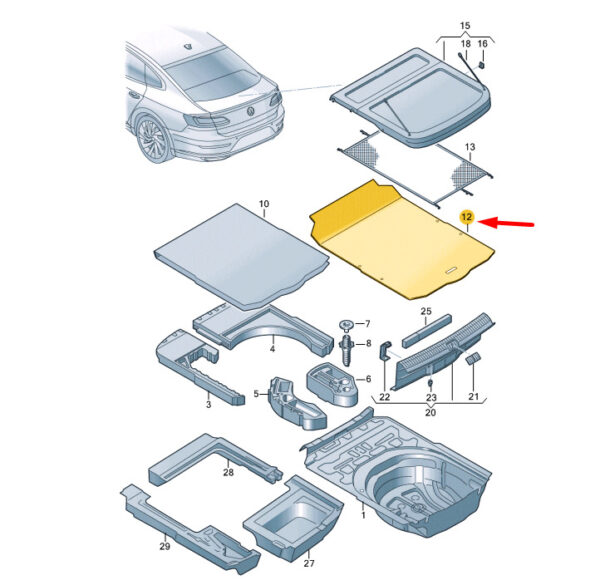 3G8863463A6B5 - VW ARTEON 3H7 trunk flooring 3G8863463A6B5 NEW ORIGINAL