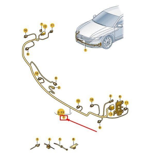 3G8971095BH - VW ARTEON 3H7 Front Parking Sensor Wiring Set 3G8971095BH NEW GENUINE