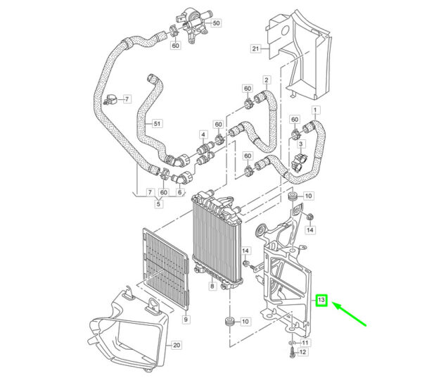 3Q0121093F - NEW VOLKSWAGEN PASSAT B8 3G COOLER RADIATOR BRACKET 3Q0121093F ORIGINAL