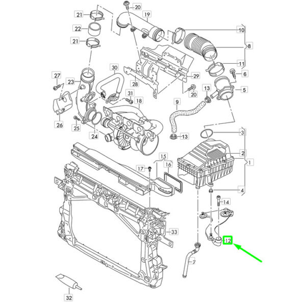 3Q0129671 - NEW VOLKSWAGEN PASSAT B8 3G AIR FILTER BRACKET 3Q0129671 ORIGINAL