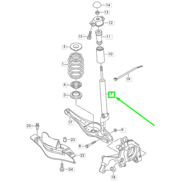 3Q0513049HE - NEW VOLKSWAGEN PASSAT B8 3G REAR AXLE SHOCK ABSORBER 3Q0513049HE