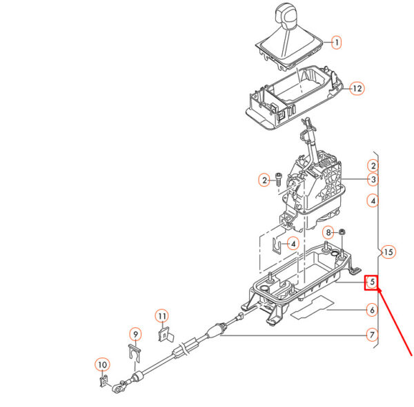 3Q0713085 - NEW VW PASSAT 3G B8 SELECTION MECHANISM MOUNTING CAP 3Q0713085 ORIGINAL