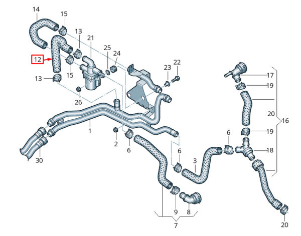 3QF815369A - NEW VOLKSWAGEN ATLAS CA1 COOLANT HOSE PIPE 3QF815369A