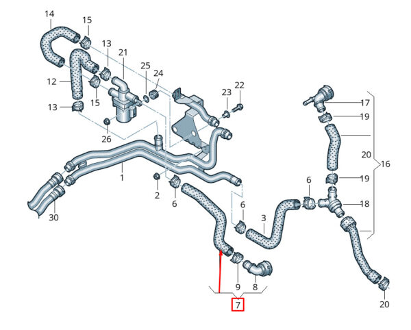 3QF815369D - NEW VOLKSWAGEN ATLAS CA1 COOLANT HOSE PIPE 3QF815369D