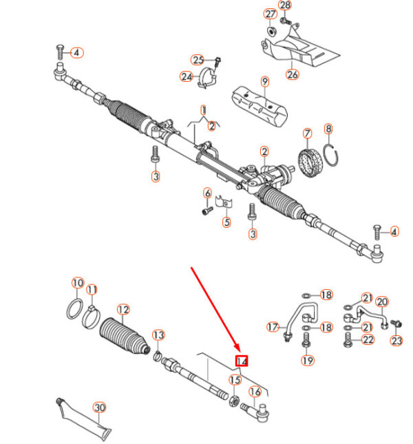 4E0419801E - NEW VOLKSWAGEN PHAETON GP4 STEERING TIE TRACK ROD ASSEMBLY 4E0419801E ORIGINAL
