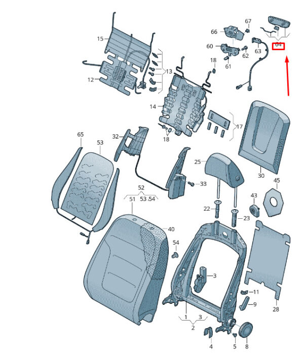4G8880103JZ8 - NEW VW TOUAREG 7P MK2 FRONT RIGHT SEAT COVER PANEL 4G8880103JZ8
