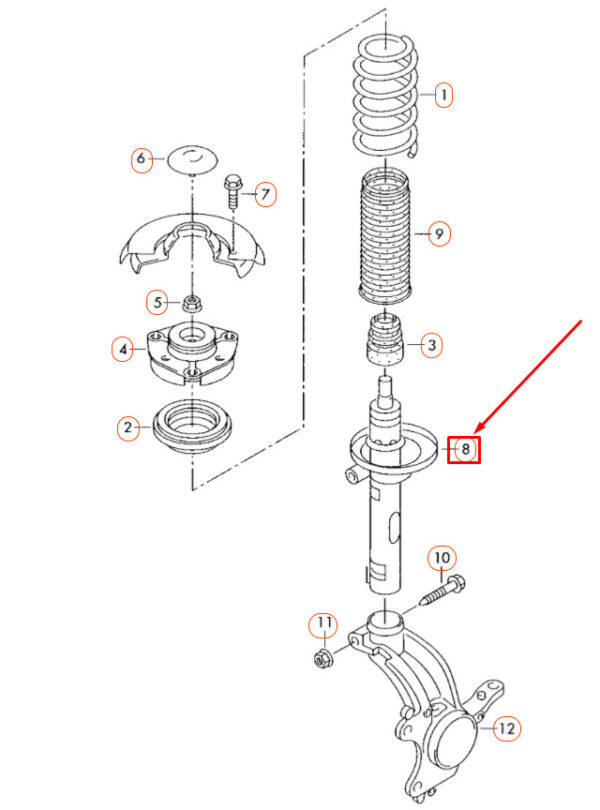 561413031K - Volkswagen PASSAT B8 gas pressure damper front 561413031K NEW REAL