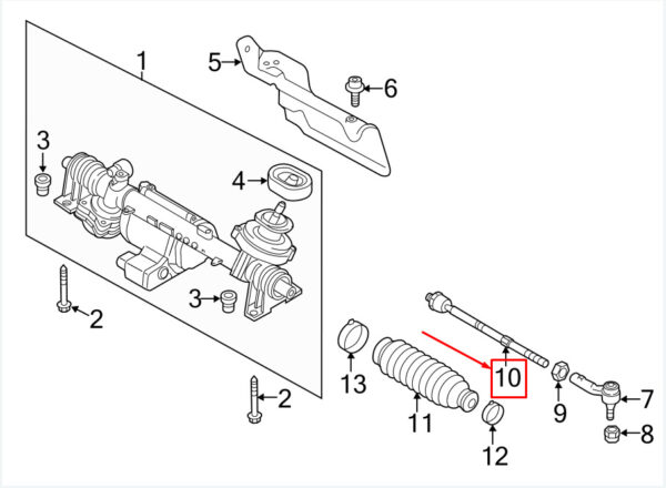 561423810 - NEW VW BEETLE 5C INNER TIE ROD 561423810 ORIGINAL