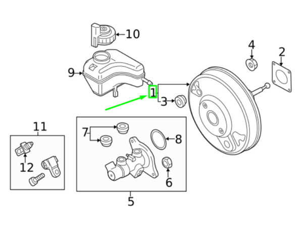 561614106E - NEW VOLKSWAGEN PASSAT B8 3G POWER BRAKE BOOSTER 561614106E ORIGINAL