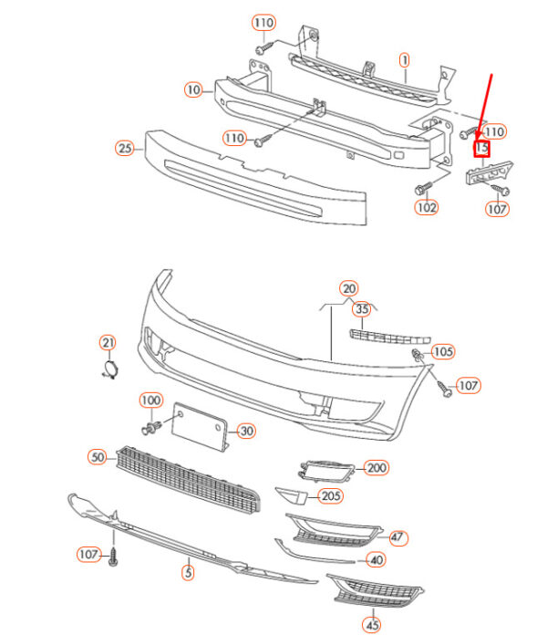 561807183A - NEW VW PASSAT B8 FRONT BUMPER LEFT GUIDE PROFILE 561807183A ORIGINAL