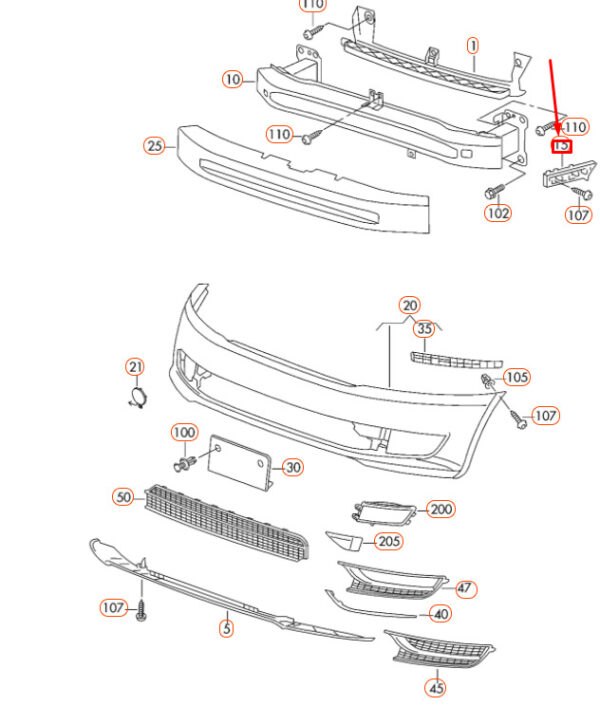 561807184A - NEW VOLKSWAGEN PASSAT B8 FRONT BUMPER RIGHT GUIDE PROFILE 561807184A ORIGINAL