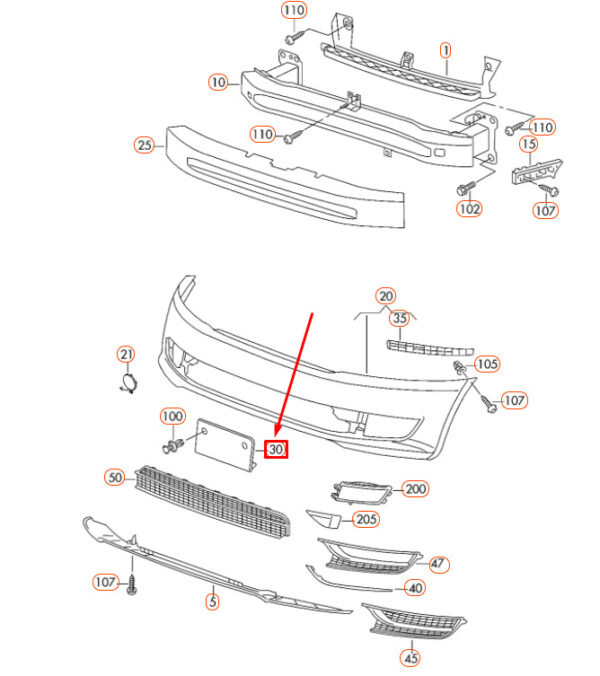 5618072879B9 - NEW VOLKSWAGEN PASSAT B8 FRONT LICENCE PLATE HOLDER 5618072879B9 ORIGINAL