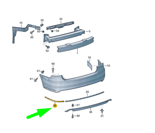 5618074602ZZ - NEW VW PASSAT B7 REAR RIGHT BUMPER MOLDING TRIM CHROME 5618074602ZZ ORIGINAL
