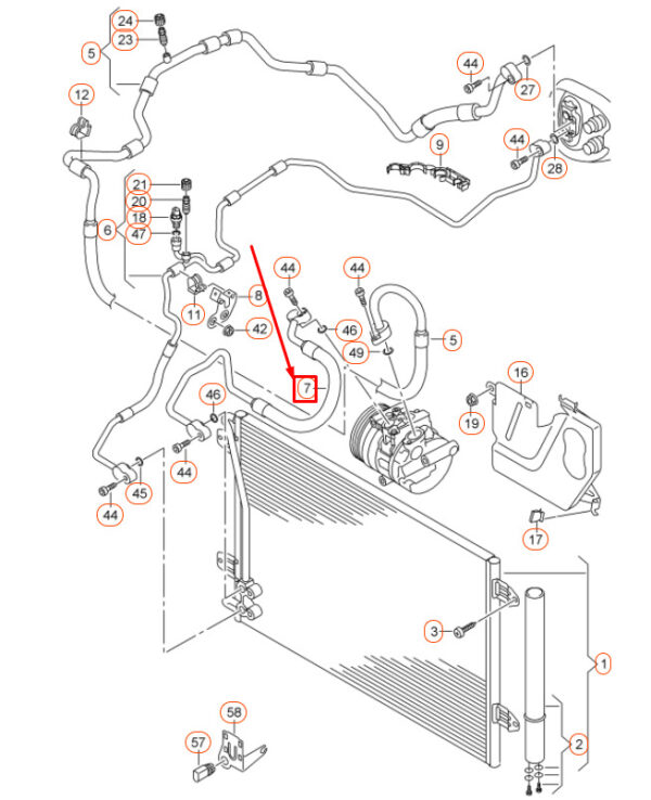 561820721A - NEW VOLKSWAGEN PASSAT B8 A/C REFRIGERANT HOSE 561820721A ORIGINAL
