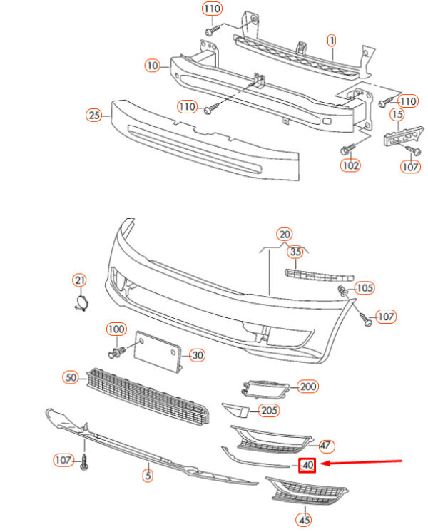 5618531012ZZ - NEW VW PASSAT B8 FRONT BUMPER LEFT CHROME TRIM STRIP 5618531012ZZ ORIGINAL