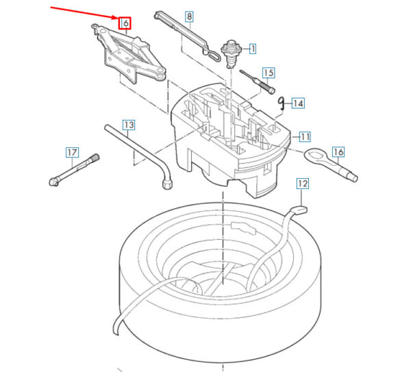5C0011031B - OEM VOLKSWAGEN BEETLE A5 LIFT JACK 5C0011031B GENUINE
