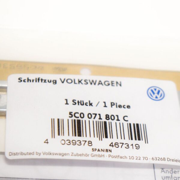 5C0071801C - Volkswagen Beetle 5C Trunk Emblem, Chrome Emblem, 5C0071801C, NEW, Original