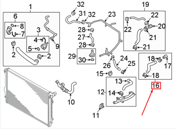 5C0122073C - NEW VW BEETLE 5C LEFT HEATER CORE HOSE 5C0122073C ORIGINAL
