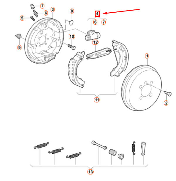 5C0611053A - NEW VOLKSWAGEN BEETLE A5 REAR WHEEL BRAKE CYLINDER 5C0611053A ORIGINAL