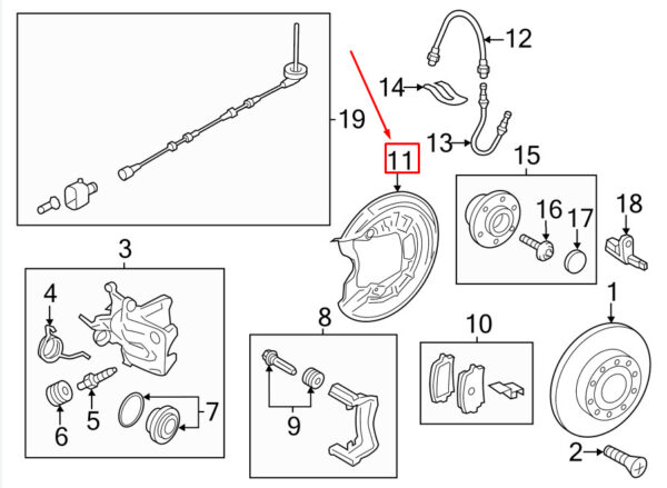 5C0615612C - NEW VW JETTA MK6 16 REAR RIGHT BRAKE DUST PROTECTOR 5C0615612C ORIGINAL