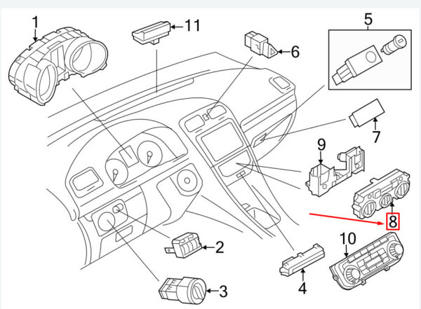 5C0820047DAXSH - NEW VW JETTA MK6 16 FRONT CLIMATE CONTROL UNIT PANEL 5C0820047DAXSH ORIGINAL