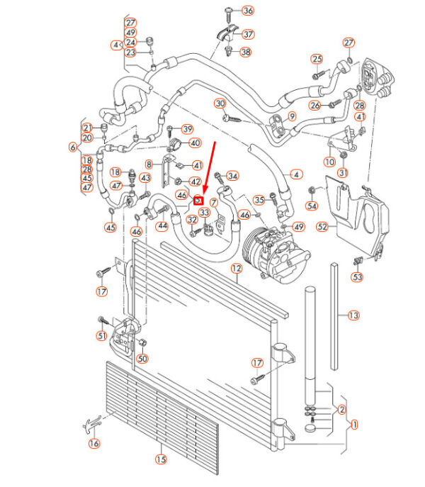 5C0820721A - NEW VW JETTA A6 REFRIGERANT LINE 5C0820721A ORIGINAL