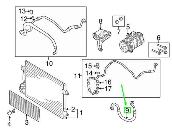 5C0820721BJ - VOLKSWAGEN JETTA A6 MK6 A/C Drain Hose 5C0820721BJ NEW GENUINE