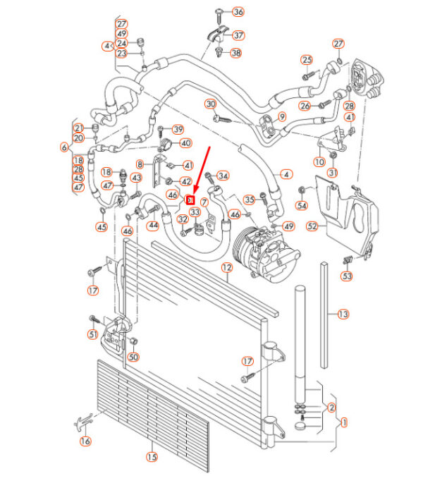 5C0820721C - NEW VOLKSWAGEN BEETLE A5 A/C REFRIGERANT LINE 5C0820721C ORIGINAL