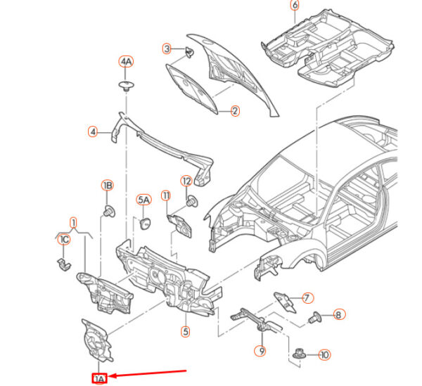 5C0863354A - NEW VOLKSWAGEN BEETLE A5 LEFT TRANSVERSE WALL DAMPER LHD 5C0863354A ORIGINAL