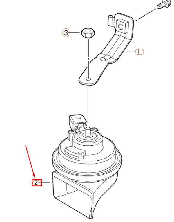 5C0951223A - NEW VOLKSWAGEN BEETLE A5 HIGH TONE SIGNAL HORN 5C0951223A ORIGINAL